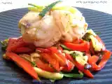 Recette Lotte au satay et ses légumes d'été au wok