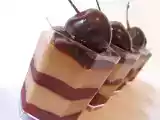 Recette Verrines au chocolat gianduja parfumé aux cèpes et gelée de cerises à l'agar-agar