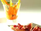 Recette Tartine au magret marine et son cocktail de carottes a l'orange et a la coriandre