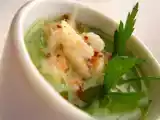 Recette Velouté servi en verrine aux fanes de radis et au crabe