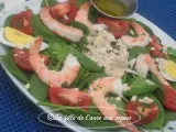 Recette Salade d'épinards aux crevettes et au thon