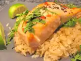 Recette Saumon grillé, riz au gingembre et citron vert
