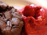 Recette Fondant au chocolat et sorbet framboise