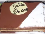 Recette Arlequin (biscuit chocolat, crème brûlée, mousse au chocolat)
