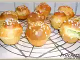 Recette Briochettes a la creme halva pistache ou confiture de lait
