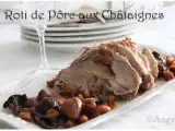 Recette Rôti de porc aux châtaignes & aux cêpes..