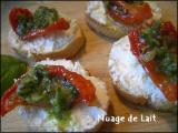 Recette Mini-bruschetta à l'italienne au pesto alla genovese et sa version light