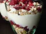 Recette Verrine fromage blanc-muesli-framboises