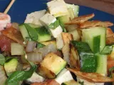 Recette Croutons de tortillas dans une salade fatouche aux légumes grillés, 