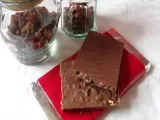 Recette Tablette au chocolat au lait, noisettes et raisins secs