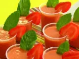 Recette Soupe froide de melon et de fraises à l'huile d'olive