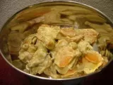 Recette Poelee de tofu et legumes aux pois chiche et puree d'amandes