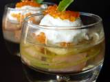 Recette Verrine de saumon en gelee de champagne, mousse au mascarpone