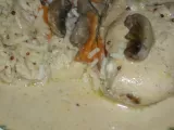 Recette Poulet sauce moutarde aux champignons et au riz