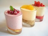 Recette Verrines aux mousses de clémentine, fraise et mangue