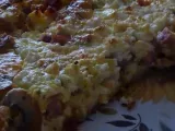 Recette Tarte feta-champignons-jambon