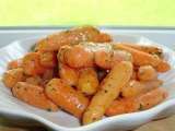 Recette Petites carottes au miel et à la moutarde
