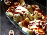 Recette Bananes et glace vanille, sauce chocolat noisette