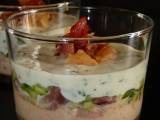 Recette Verrine jambon cru et duo de mousses