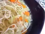 Recette Bouillon au chou chinois, pâtes chinoises et aux carottes