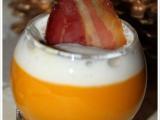 Recette Velouté de potimarron, brunoise de châtaignes, espuma de reblochon au lard croustillant