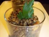 Recette Verrines de lentilles et champignons en vinaigrette
