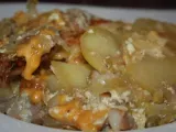 Recette Gratin de pommes de terre aux chicons, cheddar et lardons