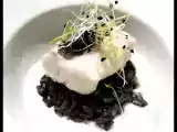 Recette Dos de cabillaud à l'ail noir et risotto à l'encre de seiche