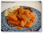 Recette Cubes de potiron facon tajine sauce raisins secs