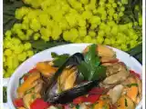 Recette Cassolette de moules au poivron rouge et coriandre