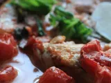 Recette Poulet cuit au four sauce crémeuse aux tomates et basilic
