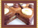 Recette Biscuit au amandes et chocolat; bananes fondantes et ganache au chocolat noir .