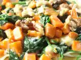 Recette Pâtes au butternut, aux épinards, roquefort et noix