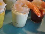 Recette Mini-cocktails de crevettes sauce mayonnaise wasabi et miel