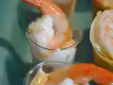 Recette Mini-cocktails de crevettes et sauce mayonnaise piquante lime et harissa