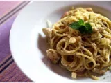 Recette Spaghetti au poulet et au pesto