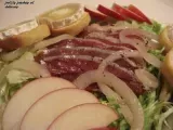 Recette Salade de confit de canard et de chèvre chaud