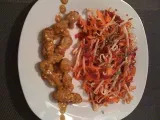 Recette Brochette de poulet satay et sa salade asiatique