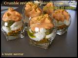 Recette Crumble revisité de poivron rouge pesto et chèvre frais