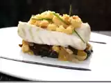Recette Crumble de cabillaud skrei etuvé aux fruits secs