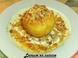 Recette Pomme au caramel d'amaretto et crumble aux amandes