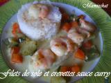 Recette Filets de soles et crevettes au curry