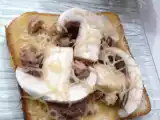 Recette Tartine thon, champignons et moutarde