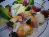 Recette Brochettes terre-mer, légumes vapeur