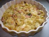 Recette Gratin de pâtes au poireau et comté