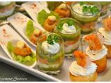 Recette Mini verrine bayadère truite fuméé/ pois gourmand/fromage frais