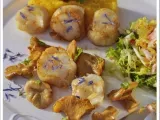 Recette Saint-jacques aux girolles, butternut et salade granny-smith