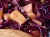 Recette Salade de chou rouge aux pommes et aux lardons