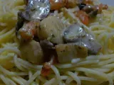 Recette Spaghetti aux crevettes et noix de saint jacques à l'indienne