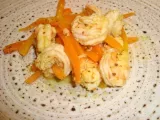 Recette Crevettes sautées aux carottes, miel et moutarde